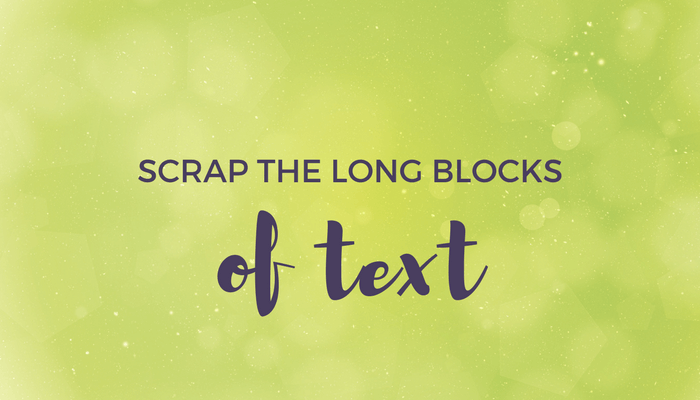 scrap the long blocks of text header