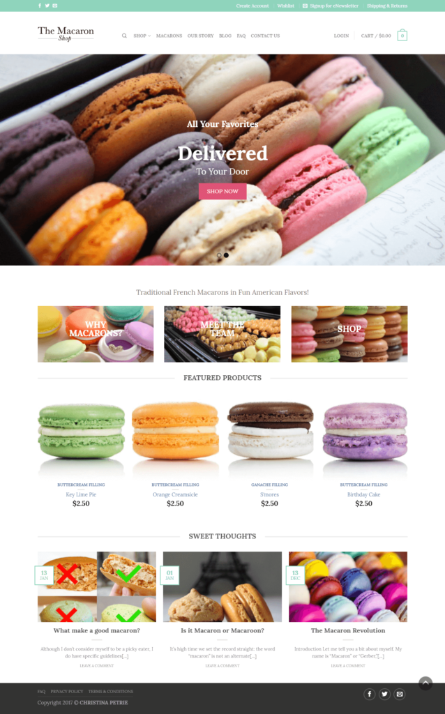 the macaron shop website screen shot