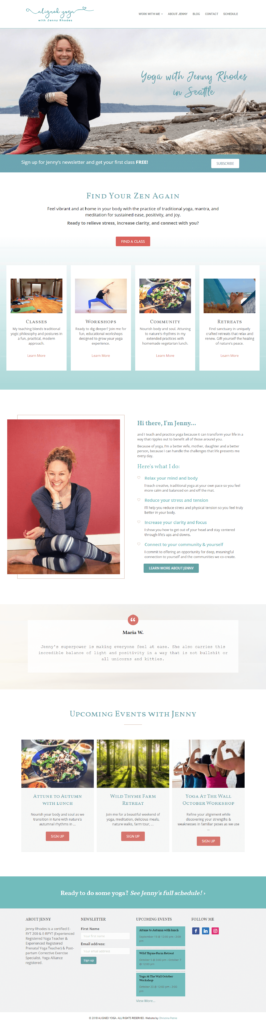 Aligned yoga with Jenny Rhodes home page